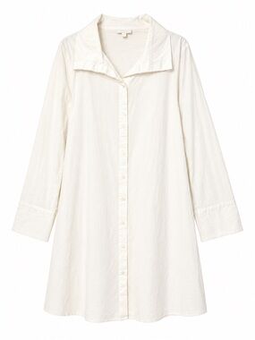 COS White Cotton Shirt Dress - Size 12